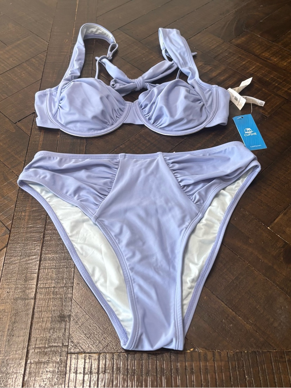 Cupshe Two Piece Swimsuit Size Large Violet, Deep Purple New With Tags